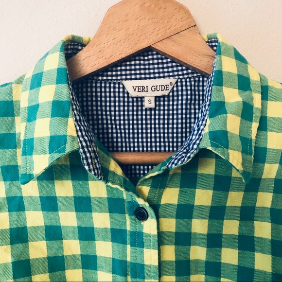 Veri Gude Button Down Shirt Plaid Check & Gingham Size Small - Picture 3 of 8